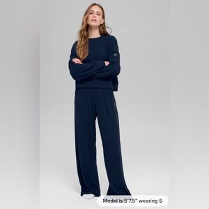 Women's Navy Blue Pants & Jumpsuit Set
